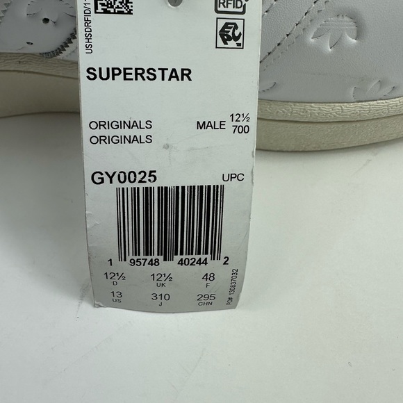 Size 13 - adidas Superstar Low Allover Debossed Trefoils - White - Picture 10 of 10